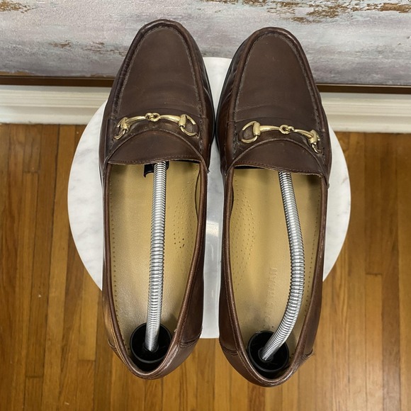 Cole Haan Shoes Mens Size 10.5 M Brown Leather Horsebit Slip On Dress Square Toe - Picture 7 of 11